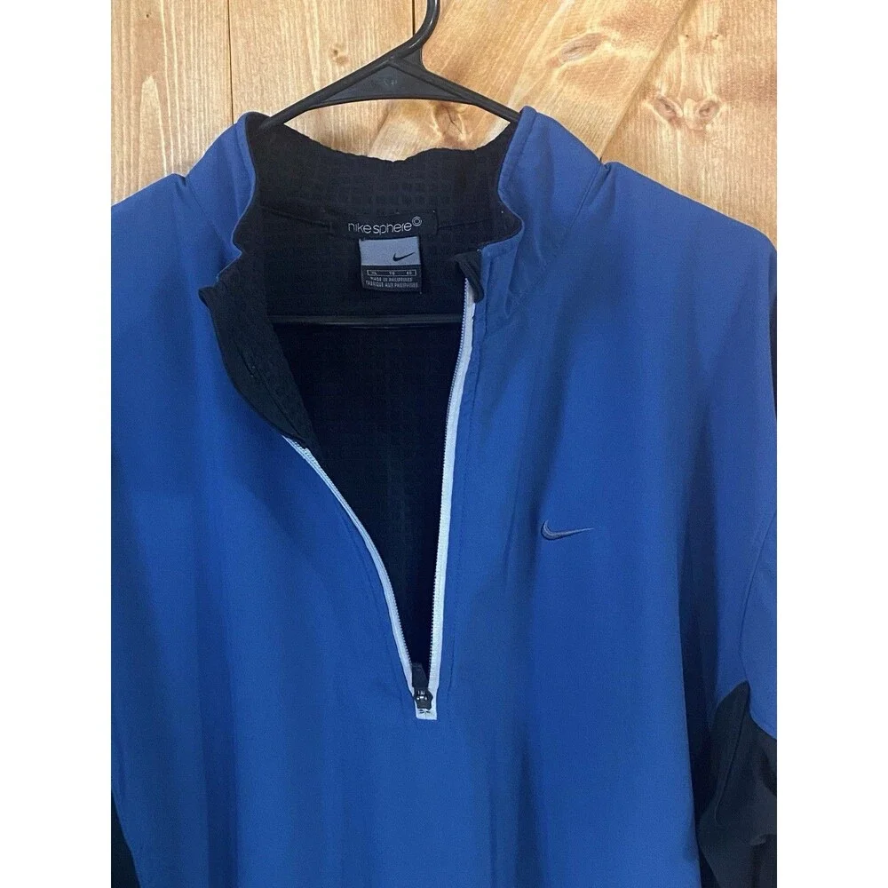 Nike Sphere Men’s XL Blue Black Half Zip Running Pullover Thermal Top Swoosh